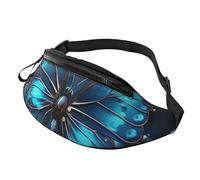 Blue Butterfly and Moon Fanny Pack for Men Women, Fashion Festival Fanny Pack, Travel Sport Walking Waist Bag