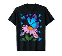 Blue Butterfly - Art Garden Beautiful Butterflies T-Shirt