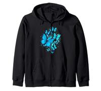 Blue Butterfly Art Garden Beautiful Butterflies Zip Hoodie