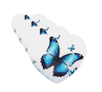 Blue Butterfly Car Air Fresheners Cards 4 Pcs Hanging Fragrance Scented Cards Long-Lasting Car Aromatherapy Tablets for Wardrobe Bathroom Car Interior Mirror Pendant Gifts