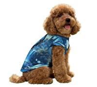 Blue Butterfly Castle Moon Dog Clothes Ice Silk Sleeveless Pet Vest Puppy Breathable Shirts for Small Dogs Cat XS