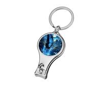 Blue Butterfly Castle Moon Personalized Nail Clippers for Fingernails Metal Fingernail Cutter Gift for Adults