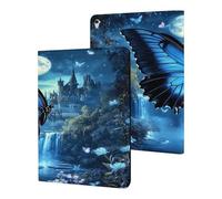 Blue Butterfly Castle Moon Slim Tablet Cases Compatible with iPad Series Without Pencil Holder Protective Cover Compatible with ipad Pro/2016 ipad Pro (9.7in)