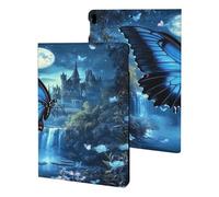 Blue Butterfly Castle Moon Slim Tablet Cases Compatible with iPad Series Without Pencil Holder Protective Cover Compatible with ipad Pro/ipad Air3(10.5in)
