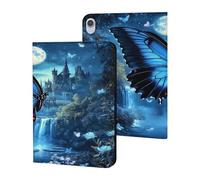 Blue Butterfly Castle Moon Slim Tablet Cases Compatible with iPad Series Without Pencil Holder Protective Cover Compatible with ipad Mini6 (8.3in)