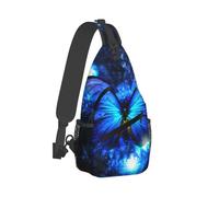 Blue Butterfly Chest Bag, Lightweight Straps, Sturdy And Durable, Suitable For Most People