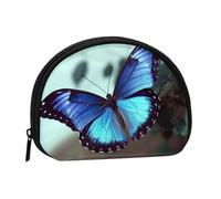 blue butterfly Coin Purse with Zipper Mini Coin Pouch Small Change Wallet for Men Women Coin Bag Personalized Credit Card Bags Everything Storage Pouch for Headset ID Key Lipstick