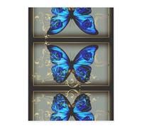 Blue Butterfly Crystal Sticker, 3D Stereoscopic Effect, Pattern Does Not Fall Off When Exposed to Water