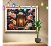 Blue Butterfly Diamond Art Kits for Adults,5D Full Drill DIY Diamond Painting Peony,Crystal Rhinestone Embroidery Arts Crafts,Diamond Art for Home Wall Decor,Painting by Numbers Kit 40x30cm 58F-2622