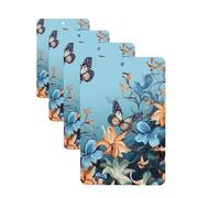 Blue butterfly floral Car Air Freshener Cards for Women Men 4 Pack Cute Car Accessories Long Lasting Scent Car Diffuser Hanging Auto Aromatherapy Tablets Car Fresheners Gifts
