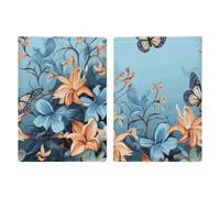Blue Butterfly Floral Passport Holder Passport Wallet PU Leather Passports Protective Cover Slim Travel Accessories