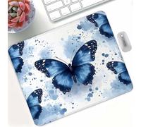Blue Butterfly Gaming Mouse Pad, High Precision Smooth Surface with Anti-Fray Stitched Edges, Professional Mouse Mat for PC Gaming, Non-Slip Rubber Base, Water Resistant MousePad 30 x 25 cm d0d-73