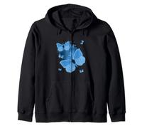 Blue Butterfly Gardening Womens Butterflies Zip Hoodie