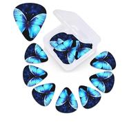 Blue Butterfly Guitar Picks 12 Pack 3 Different Thickness Celluloid Guitar Plectrums with Guitar Pick Storage Box Personalized Guitar Pick for Acoustic Guitar Picks