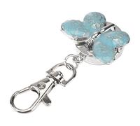 Blue Butterfly Keychain Pocket Watch for Women and, Quartz Classical Keyring Hanging Watch, Portable Small Size Accessory for Daily Use