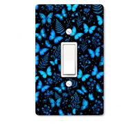 Blue Butterfly Light Switch Cover Plates Toggle Switch Covers Plate,4.9"x3.2" Unbreakable Decorative Electrical Toggle Switch Cover Plates Wall Plate Blue Butterfly Gifts for Women