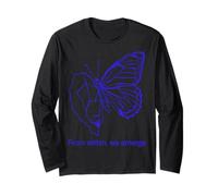 Blue Butterfly Line Design - from Within We Emerge Long Sleeve T-Shirt
