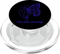 Blue Butterfly Line Design - From Within We Emerge PopSockets PopGrip for MagSafe