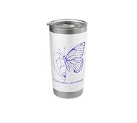 Blue Butterfly Line Design - from Within We Emerge Stainless Steel Insulated Tumbler