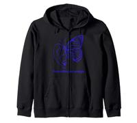 Blue Butterfly Line Design - From Within We Emerge Zip Hoodie