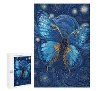Blue Butterfly Night Sky Art Puzzle 1000 Teile Schwer Puzzle Spielzeug Lernspiel Impossible Herausforderungsspielzeug Für Erwachsene Kinder 1000 PCS