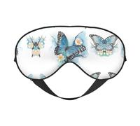 Blue Butterfly On Blossom Flower Print Eye Mask for Sleeping Light Blocking,Soft Breathable Eye Mask,Adult Party Eyeshade Favors