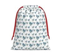 Blue Butterfly On Blossom Flower Print Practical Drawstring Gift Pouches Comfort Holiday Parties Events Multipurpose Use
