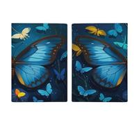 Blue Butterfly Pattern Passport Holder Passport Wallet PU Leather Passports Protective Cover Slim Travel Accessories