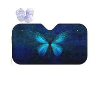 Blue Butterfly Pattern Printed Car Windshield Sunshade Sun Visor Uv Ray Reflector Foldable Window Sun Shade Keep Interior Cool for Auto Most Cars