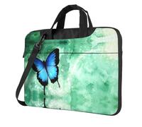 Blue Butterfly Pattern Printed Waterproof Laptop Case Ultra-Thin Portable One-Shoulder Laptop Bag 600d Oxford 13in/14in/15.6in