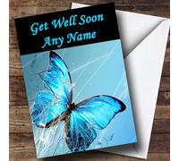 Blue Butterfly Personalised Get Well Soon Card | Get Well Soon Card | Sorry You are Poorly