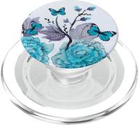 Blue Butterfly Phone Grip Pop Out Button Cellphone Holder PopSockets PopGrip for MagSafe