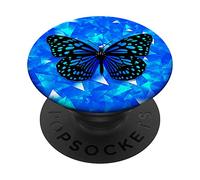Blue Butterfly PopSocket Crystal Blue Pop Socket Butterfly PopSockets Adhesive PopGrip