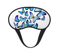 Blue Butterfly Print Adjustable Eye Cover for Sleeping, Comfortable, Pressure-Free and Breathable Sleeping Masks