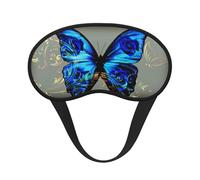 Blue Butterfly Print Adjustable Eye Cover for Sleeping, Comfortable, Pressure-Free and Breathable Sleeping Masks