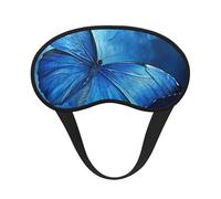 Blue Butterfly Print Adults Soft Washable Eye Mask for Light Blocking Nap Face Sleeping Travel Cover