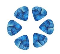 Blue Butterfly Print Guitar and Ukulele Picks For Music Lovers 12 PCS Mixed Gauges(0.46/0.71/0.96mm)