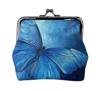 Blue Butterfly Print Lightweight Women Coin Purse Exquisite Waterproof Small Pouch for Coins Cards