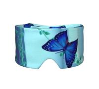 Blue Butterfly Print Sleep Eye and Ear Muffs Mask - Soft & Breathable, Ideal for Travel, Meditation, and Nighttime Use