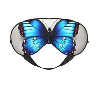 Blue Butterfly Print Sleep Eye Mask Outdoor Indoor Travel Camping Meditation Yoga Shift Work Breathable