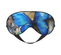 Blue Butterfly Print Versatile Eye Mask Full Coverage Sleep Aid Lightweight Breathable Travel Camping
