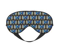 Blue Butterfly Printing Soft Dual-Use Sleep Blocks Light Efficiently Blackout Eye Mask for Sleeping