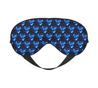 Blue Butterfly Printing Soft Dual-Use Sleep Blocks Light Efficiently Blackout Eye Mask for Sleeping