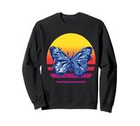Blue Butterfly Sunset Flying Retro Beautiful Butterflies Sweatshirt