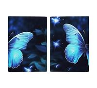 Blue Butterfly Travel Passport Holder with Credit Card Slots And Boarding Pass Slot Passport Book Holder for Passports Credit Cards Boarding Passes