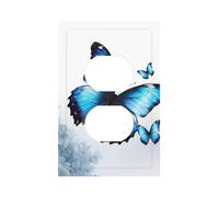 Blue Butterfly Wall Plates Decorative Light Switch Cover 1 Gang Outlet Covers Standard Size 5" x 3" Plug Covers Electrical Switchplate Home Decor for Bedroom Kitchen
