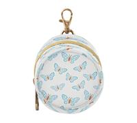 Blue Butterfly White Baby Boy Pacifier Holder Case with Zipper and Clip Change Purse Key Holder, Small Item Storage pouching estuche para Bebes