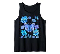 Blue Butterfly with Flowers Aesthetic Garden Art Butterflies Tank Top