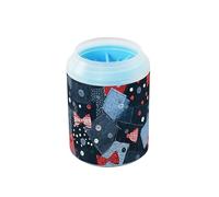 Blue Button Bows Abstract Pattern Reusable Pet Foot Cleaner Soft Silicone Bristles Pets Grooming Supplies for Small & Medium Dogs