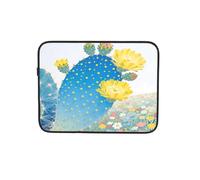 Blue Cactus Yellow Flower Laptop Sleeve Case Notebook Computer Pouch Tablet Briefcase Carrying Bag for Work 15 Inch